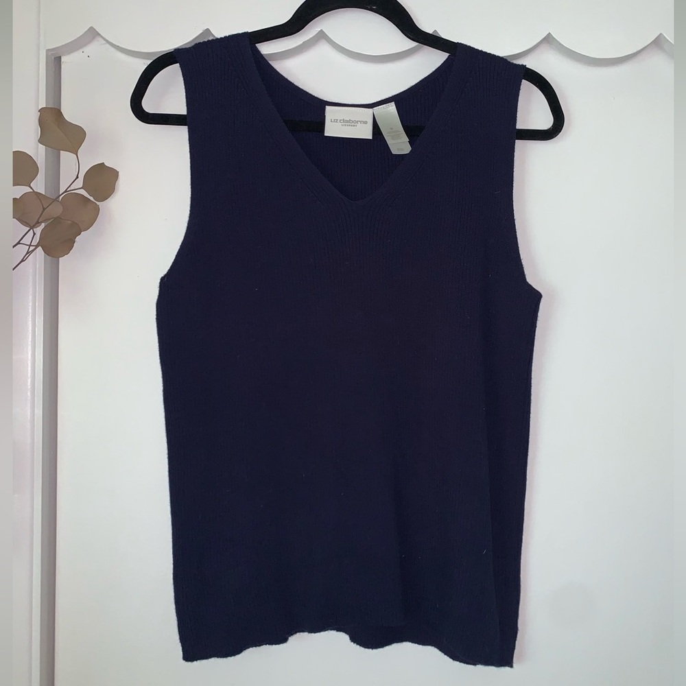 Liz Claiborne Blue Knit Sweater Vest
